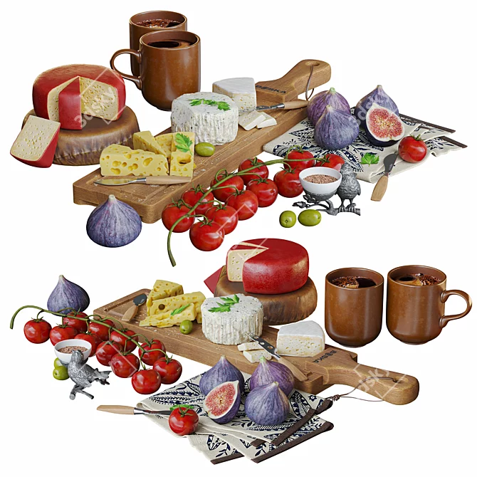 Boska Cheese Set with Board 3D model image 1