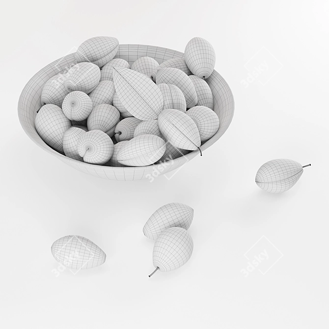Assorted 7-Count Plum Set 3D model image 4