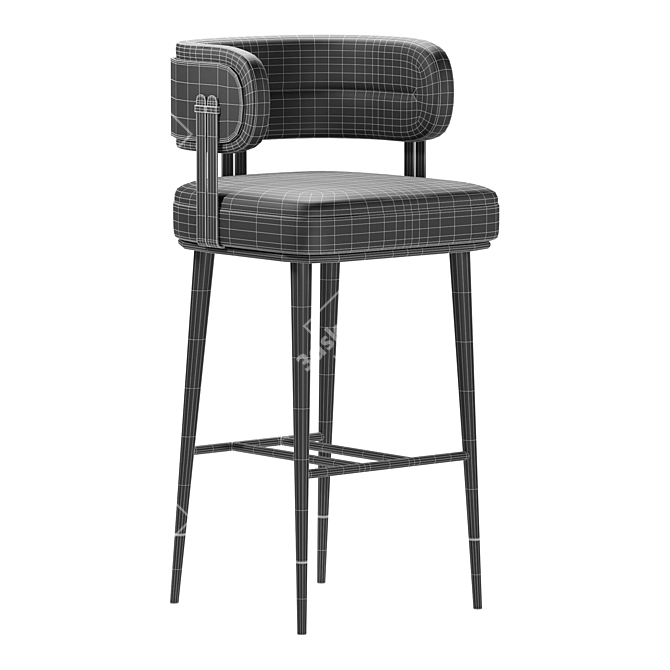 Sleek Cricket Bar Stool - AlvaMusa 3D model image 3