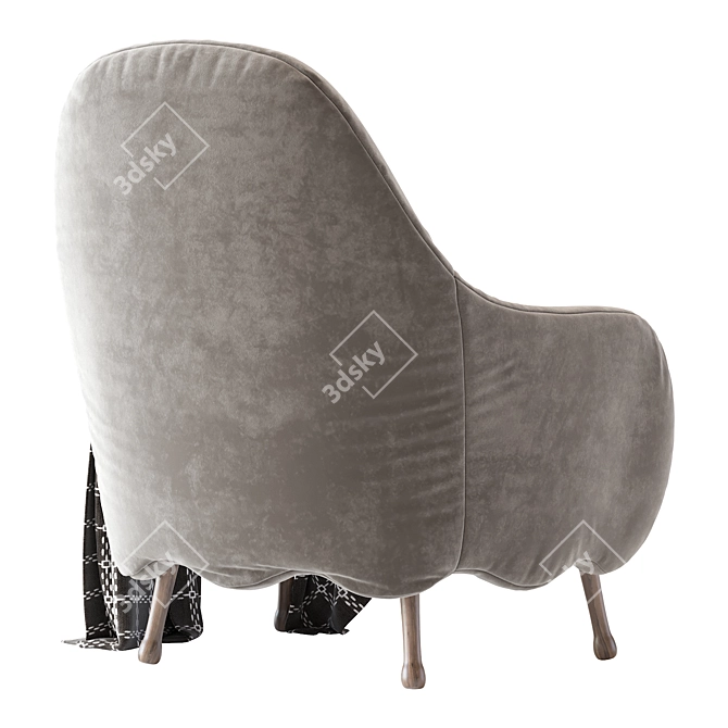 Corolla 272 White Armchair: Modern Elegance 3D model image 3
