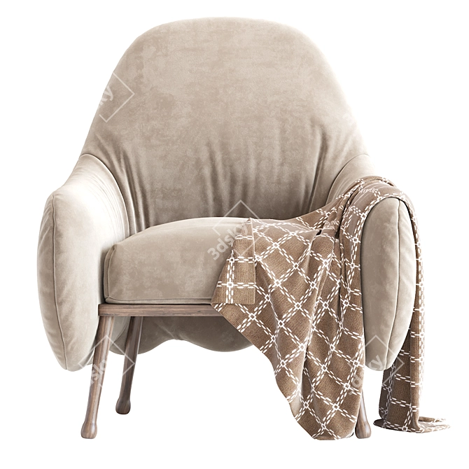 Corolla 272 White Armchair: Modern Elegance 3D model image 4