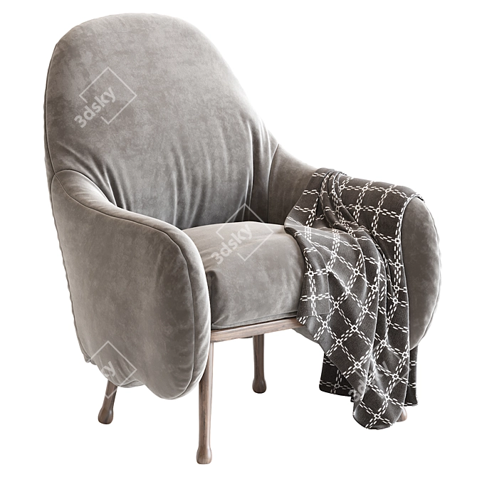 Corolla 272 White Armchair: Modern Elegance 3D model image 5