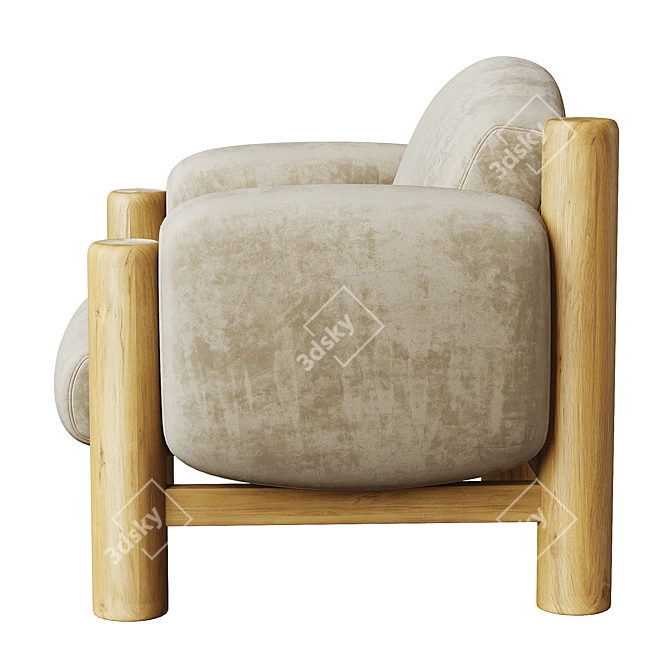 Sleek Modern Lounge Armchair 3D model image 3