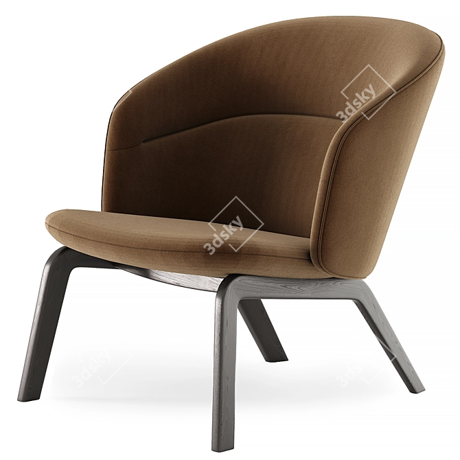 Elegant Heron Armchair by HC28 3D model image 3
