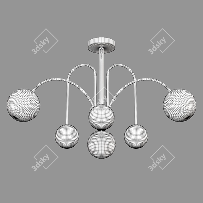 Eurosvet Alix Ceiling Chandelier 6-Light 3D model image 2