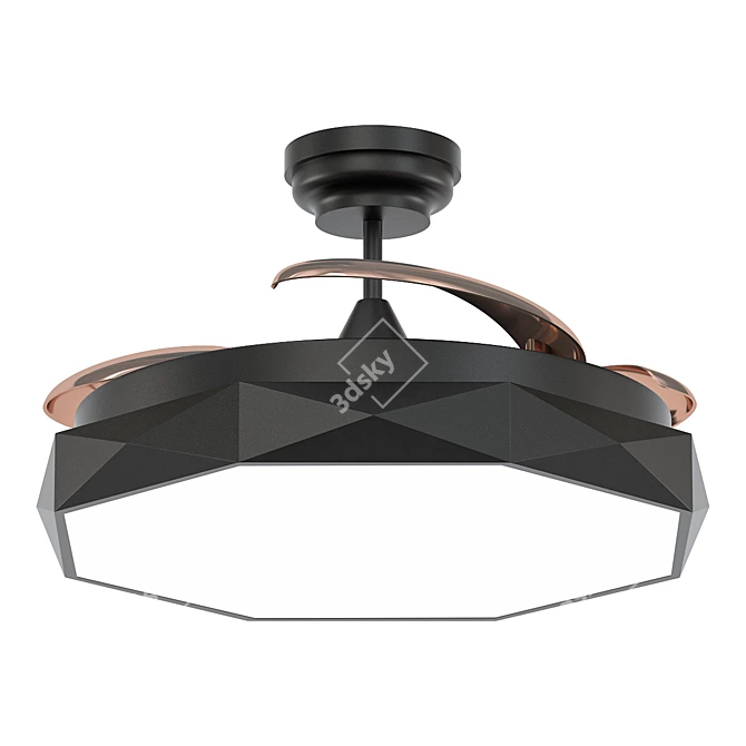 Sleek Remote Control Ceiling Fan 3D model image 1