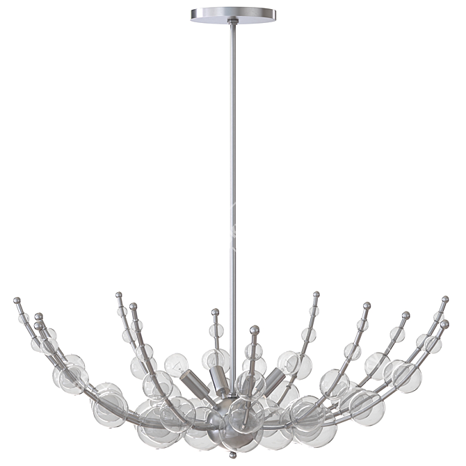 Luxurious Abberton Polished Nickel Chandelier 3D model image 2