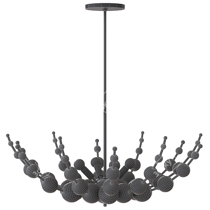 Luxurious Abberton Polished Nickel Chandelier 3D model image 5