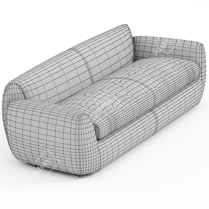 Luxurious Velvet Sofa with Removable Cover 3D model image 3