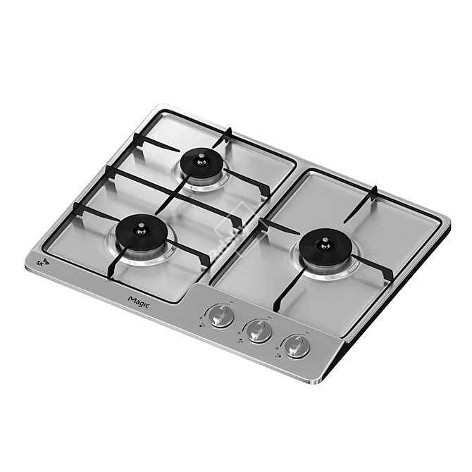 SK Magic Gas Cooktop Trio 3D model image 1