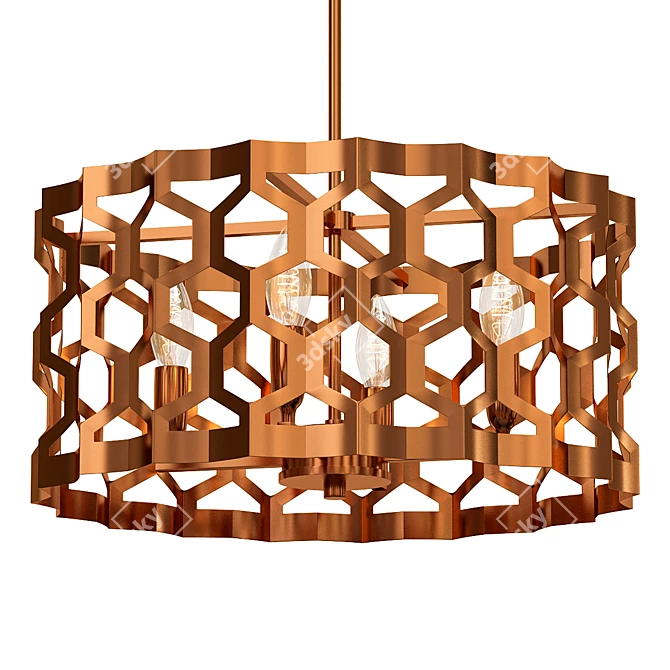 Golden Honeycomb Convertible Ceiling Light 3D model image 1