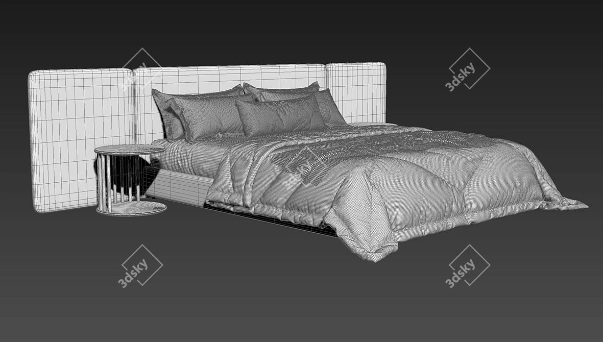 Modern Mesh Bed by TREKU 3D model image 4