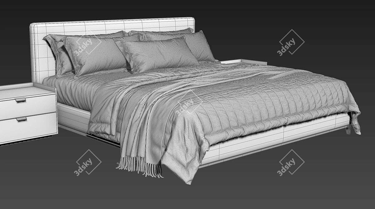 Elegant Minotti Andersen Bed 3D model image 4