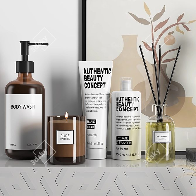 Modern Bathroom Accessories Set Pack 3D model image 4
