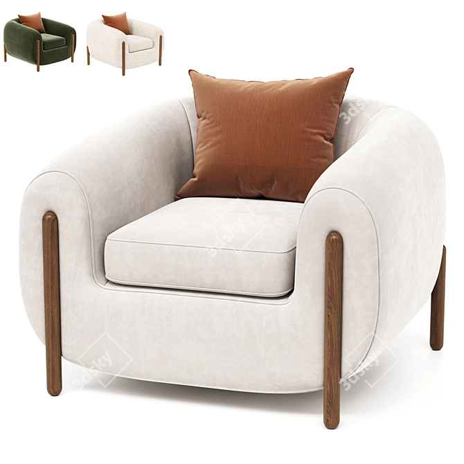 Modern Minimalist Lyla Armchair 2014 3D model image 1