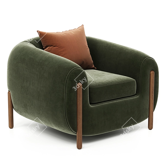 Modern Minimalist Lyla Armchair 2014 3D model image 2