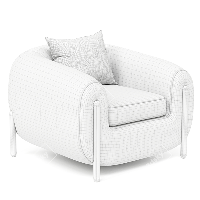 Modern Minimalist Lyla Armchair 2014 3D model image 4