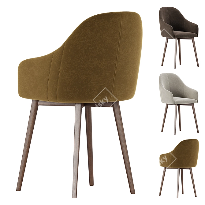 Modern Dining Chair Set Collection 3D model image 2