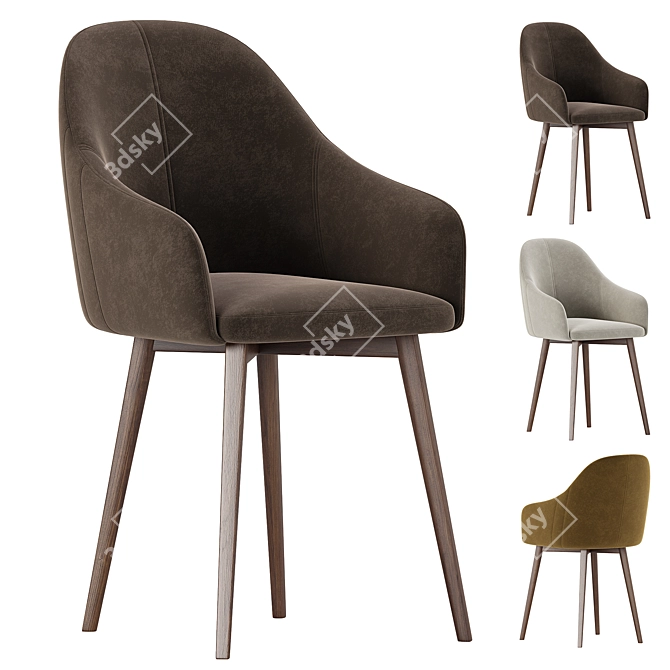 Modern Dining Chair Set Collection 3D model image 3