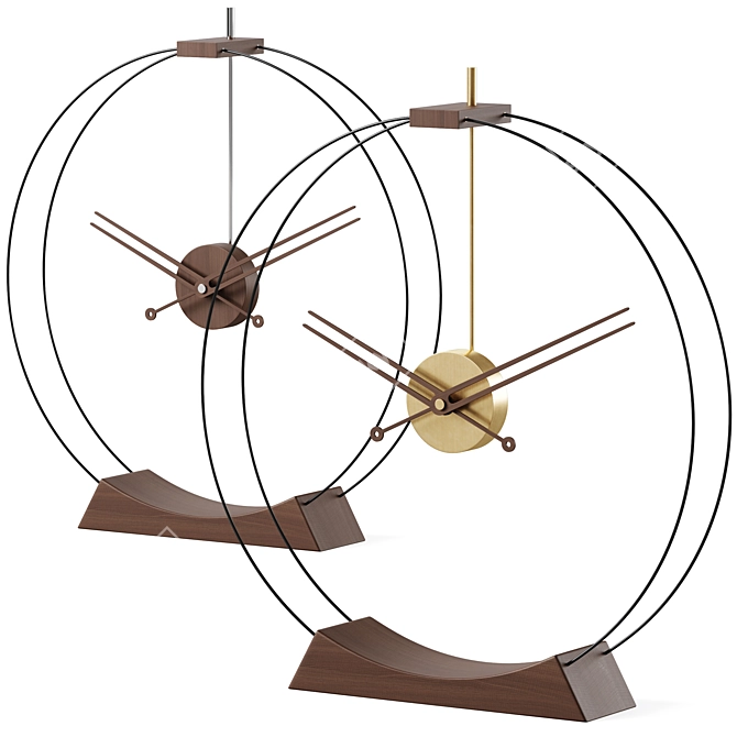 Modern Minimalist Table Clocks Set 3D model image 2