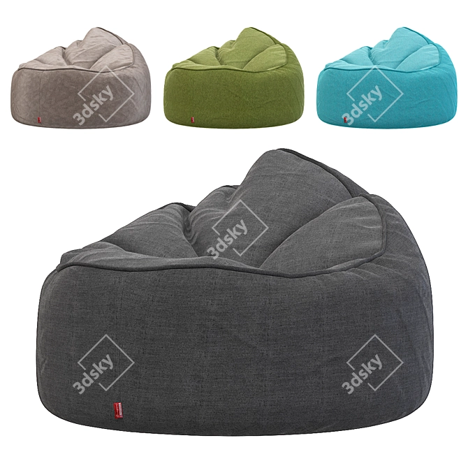 Mini Mammoth Pouf Wool Gray 3D model image 1