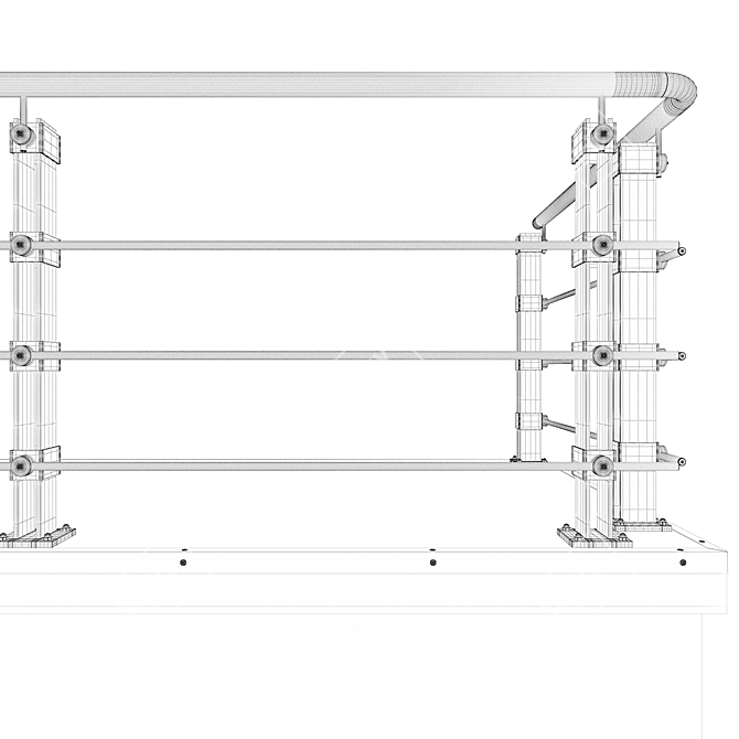 Expandable Metal Railings: Versatile Design 3D model image 2