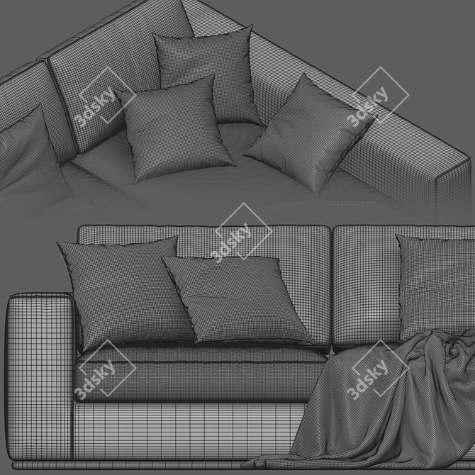 Italian Hermes Chaise Longue Sofa 3D model image 1