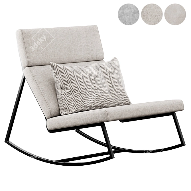 Gus Modern Rocker Chair 3D 3D model image 1