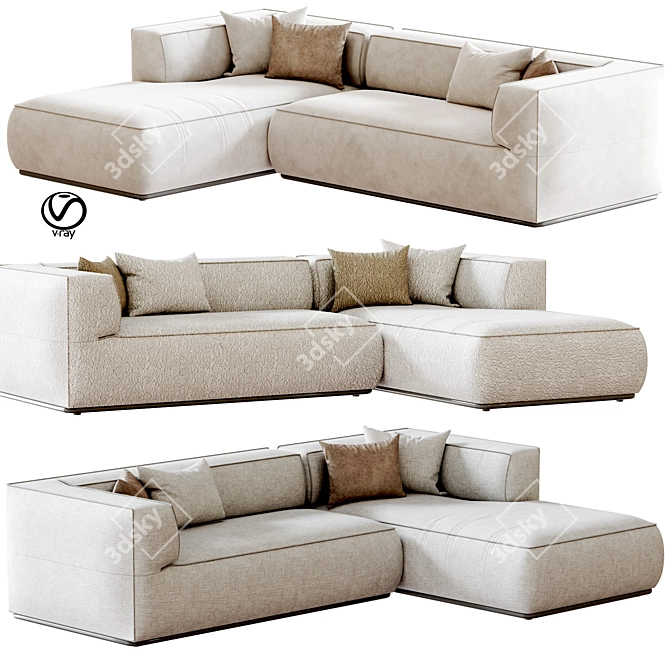 Elegant PERRY Sofa Flexform 3D model image 3