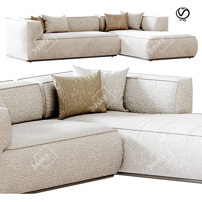 Elegant PERRY Sofa Flexform 3D model image 4