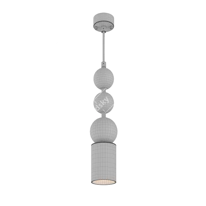 Modern Aluminum Pendant Light Fixture 3D model image 5