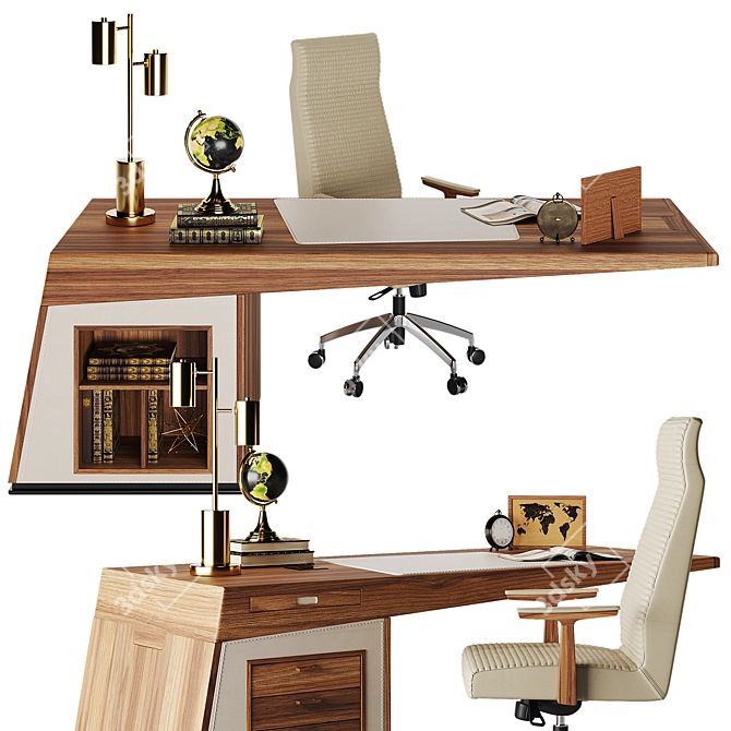 Elegant Office Furniture Set 3D model image 1