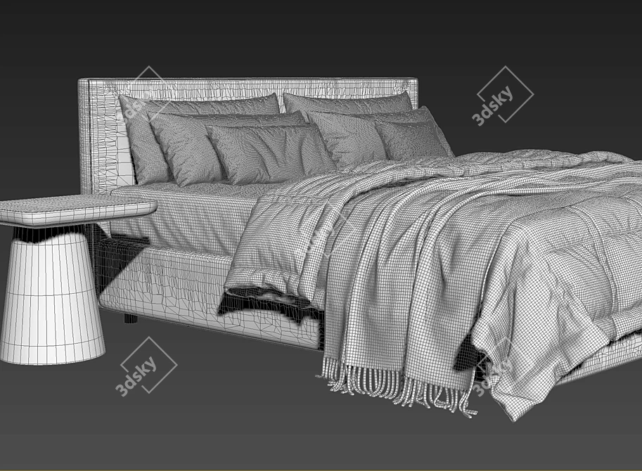 Luiza Grand Bed 3D Model 3D model image 4