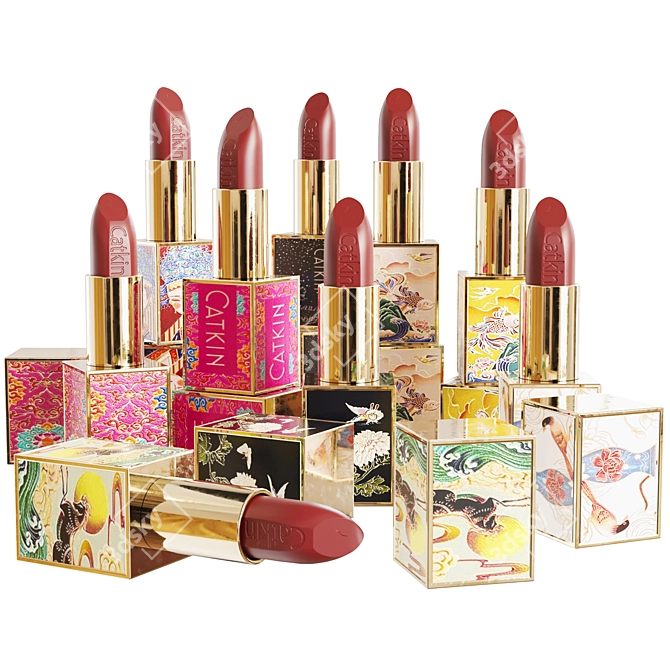 Title: Premium Lipstick Collection Archive 3D model image 3