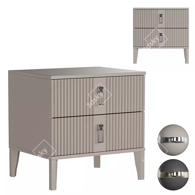 Apollo Bedside Nightstand, Two Colors 3D model image 3