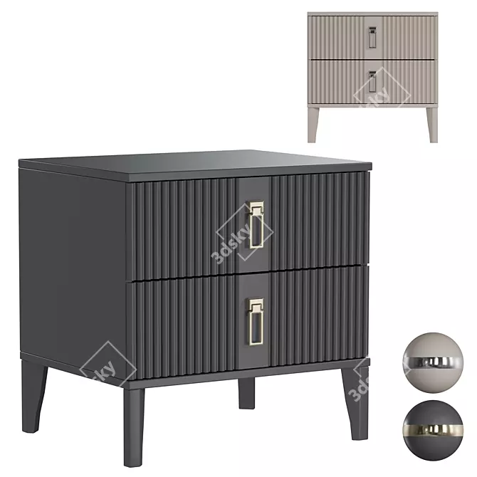 Apollo Bedside Nightstand, Two Colors 3D model image 4