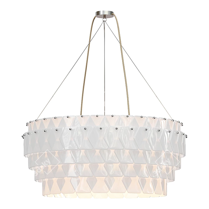  Elegant White Oval Pendant 3D model image 1