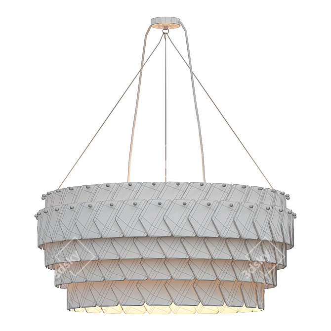  Elegant White Oval Pendant 3D model image 2