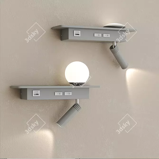 Modern LED Wall Lamp in D26 3D model image 3