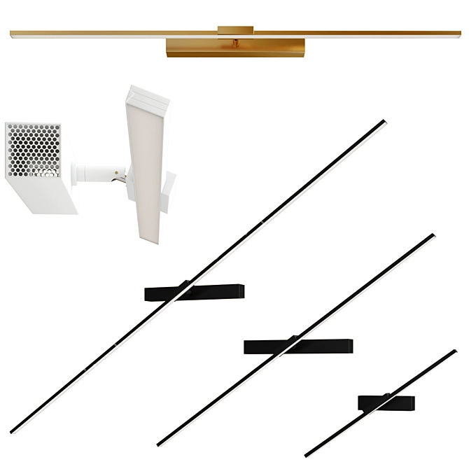 Modern LED Picture Light Fixture 3D model image 1