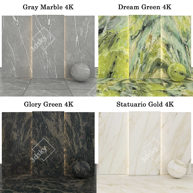 Luxury Marble Texture Collection 3D model image 2