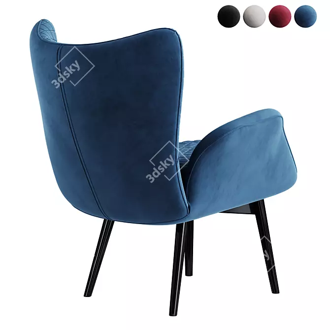 Royal Velvet Accent Chair 3D model image 5