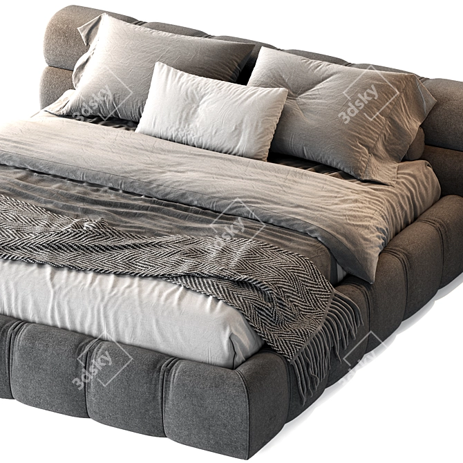 Modern Elegance Set: Tufty Bed 3D model image 4