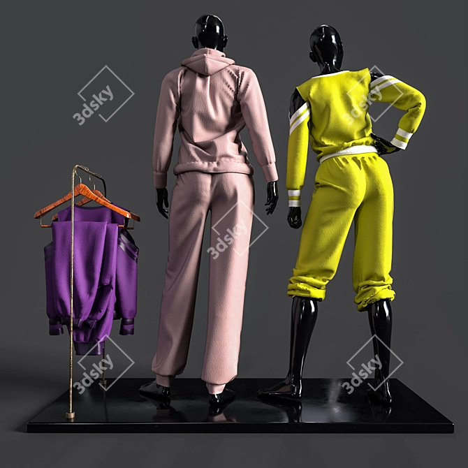 Sportswear Duo Mannequins 3D model image 3