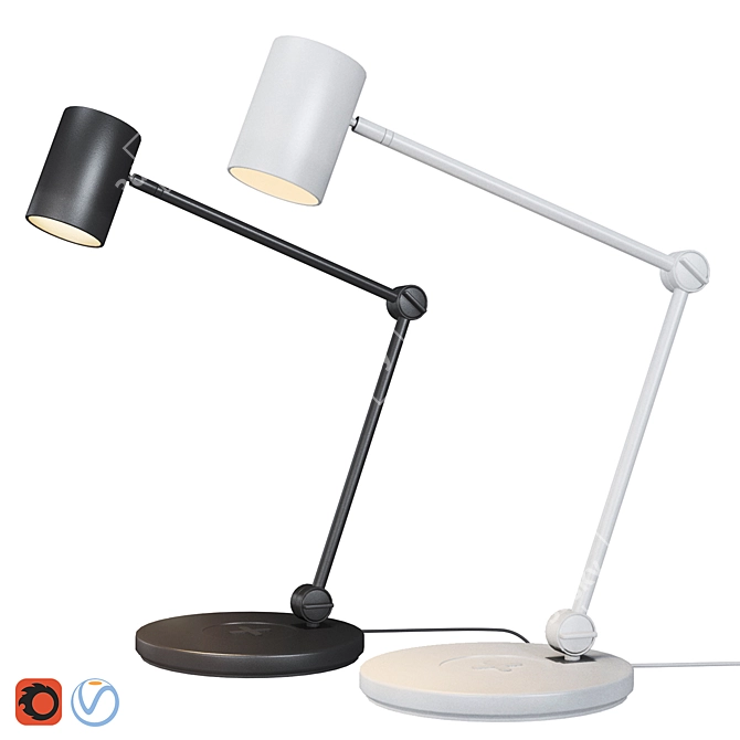 IKEA NYMÅNE Wireless Charging Desk Lamp 3D model image 1