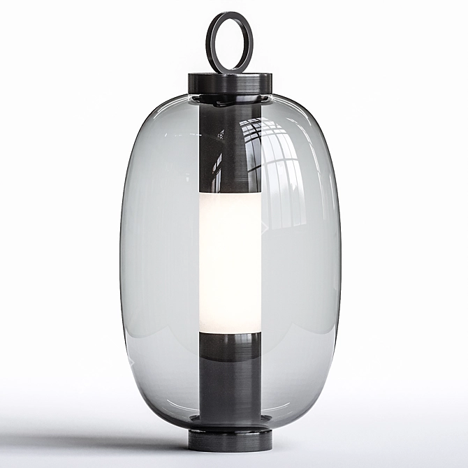 Modern Glass Outdoor Wall Lantern 3D model image 1