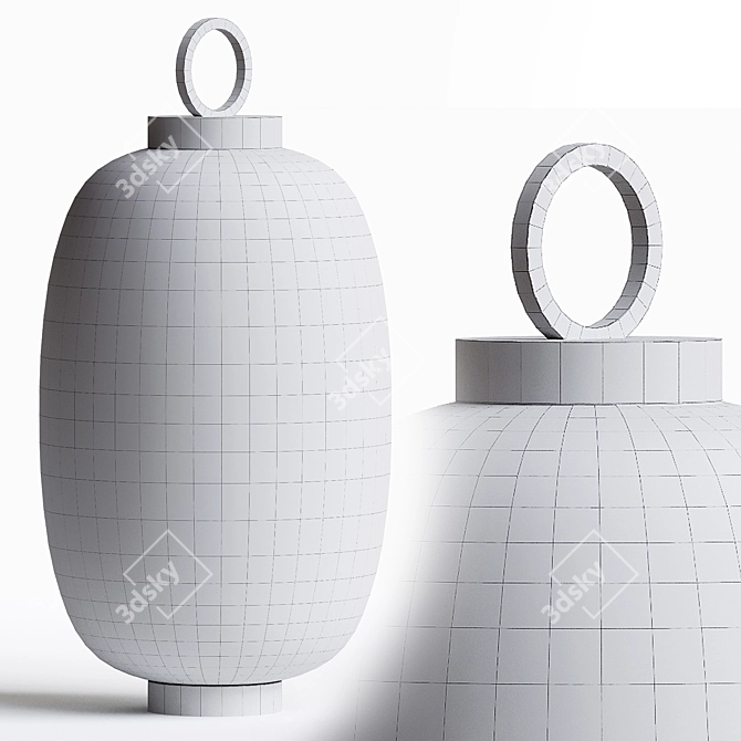 Modern Glass Outdoor Wall Lantern 3D model image 3