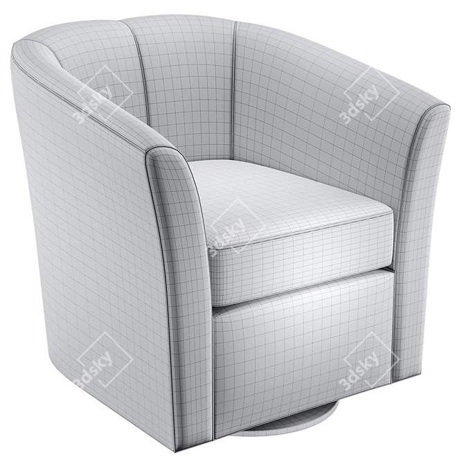 Luxury Red Leather Swivel Chair 3D model image 3
