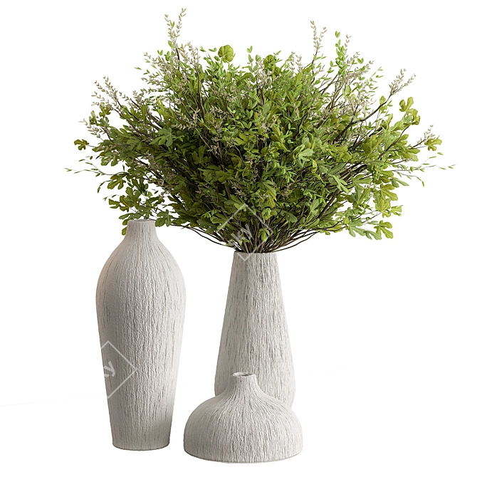 Green Branch Bouquet - Refreshing Elegance 3D model image 1