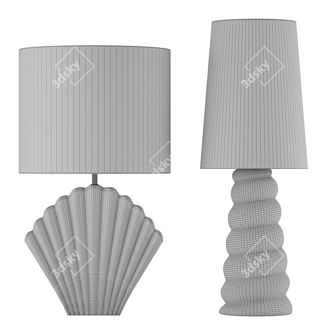 Gianna Green Ceramic Table Lamp 3D model image 2